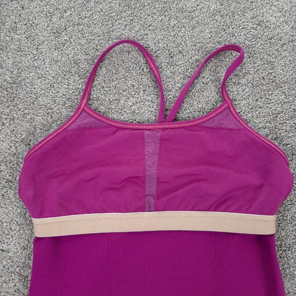 Lululemon Power Y Tank Hot Pink Straps Size 6 - Picture 5 of 9